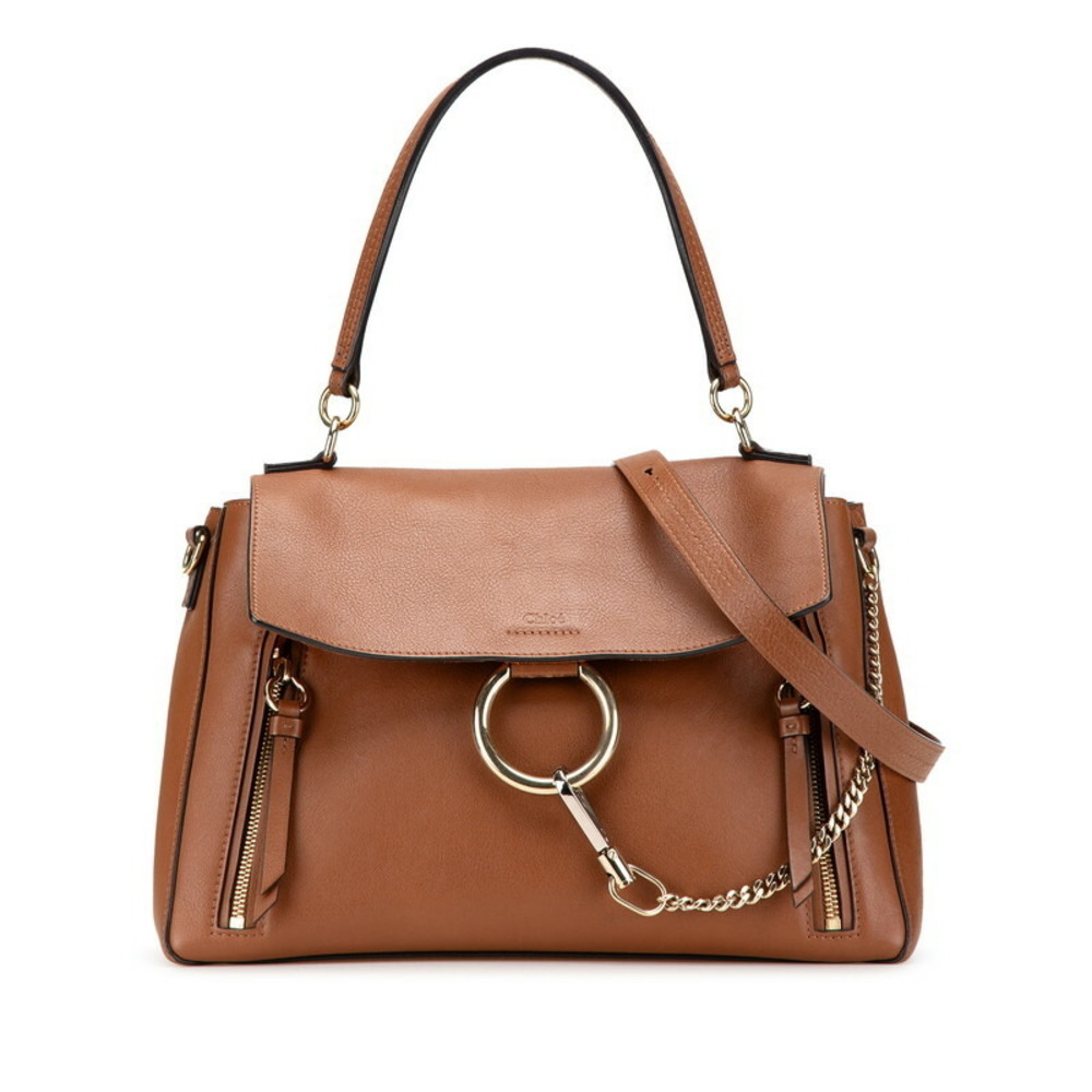 Chloe Faye Handbag Brown Leather